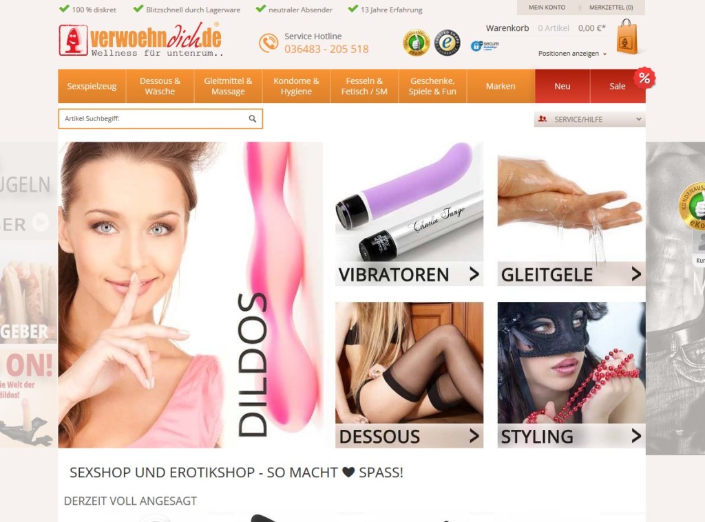 Verwoehndich.de Online Shop